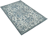 5x8 Hand Hooked Blue and Silver Wool Textured Loop Area Rug | GAR1-Area Rug-Parc Decor