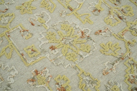 5x8 Hand Hooked Yellow and Ivory Wool Textured Loop Area Rug | GAR6-Area Rug-Parc Decor