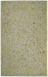 5x8 Hand Hooked Yellow and Ivory Wool Textured Loop Area Rug | GAR6-Area Rug-Parc Decor
