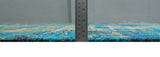 5x8 Hand Knotted Beige and Blue Modern Abstract Recycled Silk Area Rug