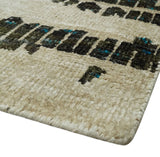 5x8 Hand Knotted Beige and Brown Modern Abstract Recycled Silk Area Rug