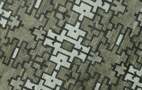 5x8 Hand Knotted Beige and Ivory Modern Contemporary Recycled Silk Area Rug