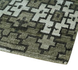 5x8 Hand Knotted Beige and Ivory Modern Contemporary Recycled Silk Area Rug