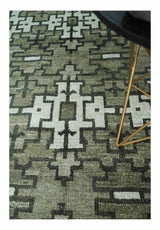 5x8 Hand Knotted Beige and Ivory Modern Contemporary Recycled Silk Area Rug