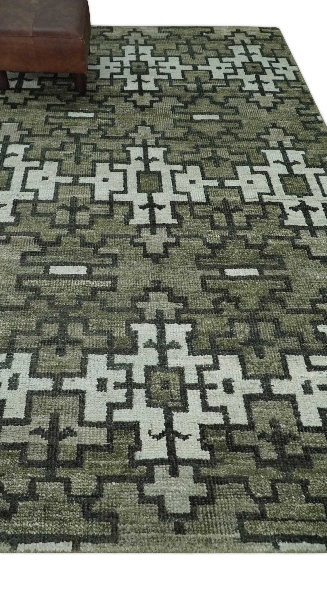 5x8 Hand Knotted Beige and Ivory Modern Contemporary Recycled Silk Area Rug