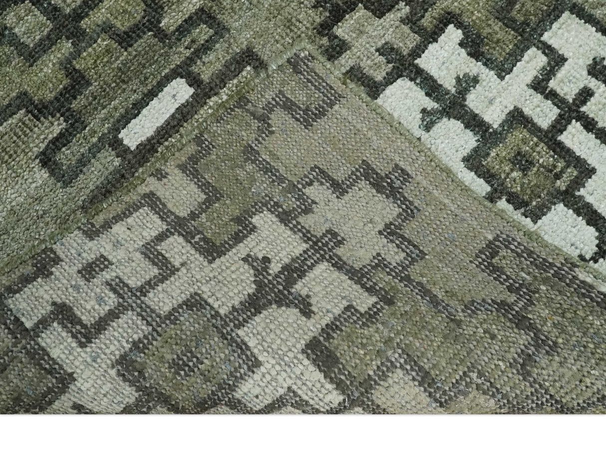 5x8 Hand Knotted Beige and Ivory Modern Contemporary Recycled Silk Area Rug