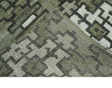 5x8 Hand Knotted Beige and Ivory Modern Contemporary Recycled Silk Area Rug