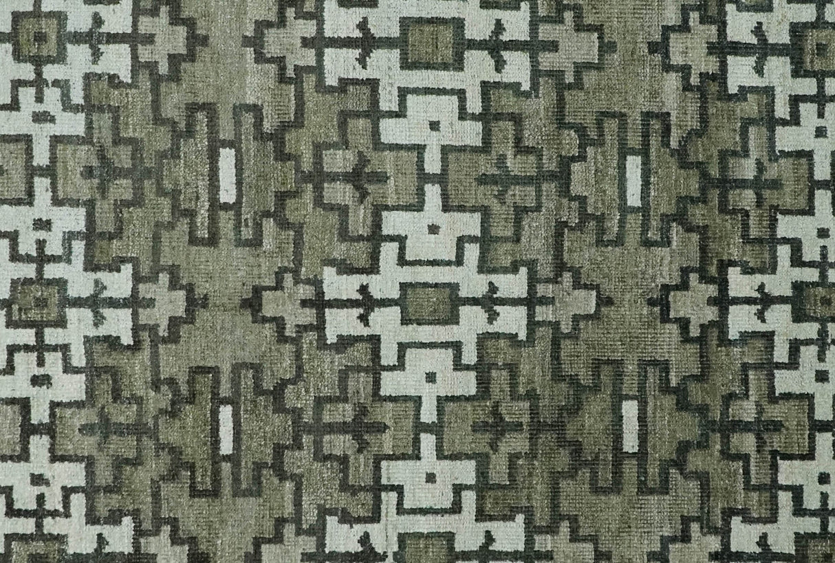 5x8 Hand Knotted Beige and Ivory Modern Contemporary Recycled Silk Area Rug