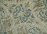 5x8 Hand Knotted Beige, Blue and Camel Modern Contemporary Bamboo Silk Area Rug
