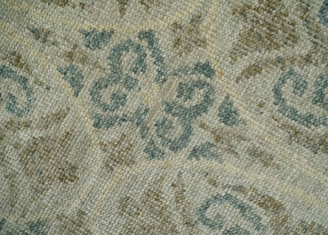 5x8 Hand Knotted Beige, Blue and Camel Modern Contemporary Bamboo Silk Area Rug
