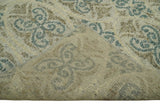 5x8 Hand Knotted Beige, Blue and Camel Modern Contemporary Bamboo Silk Area Rug
