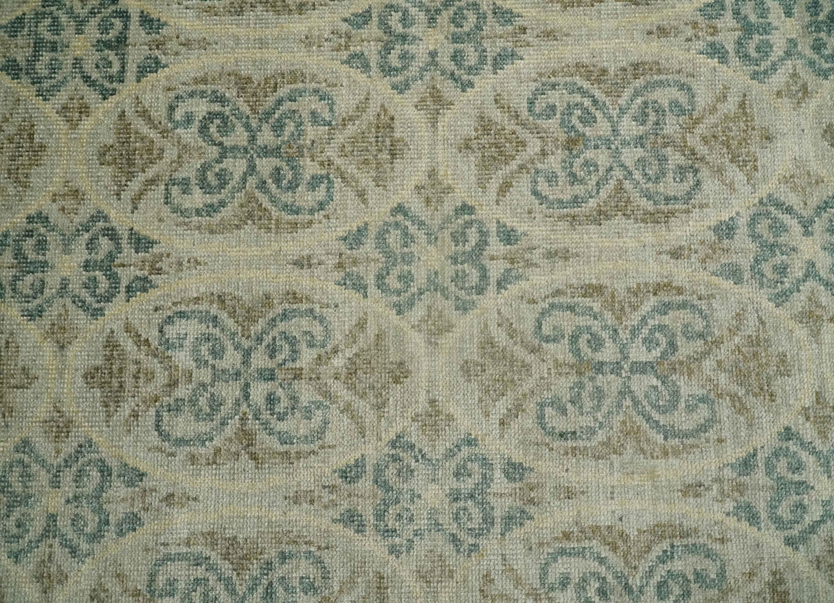 5x8 Hand Knotted Beige, Blue and Camel Modern Contemporary Bamboo Silk Area Rug