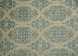 5x8 Hand Knotted Beige, Blue and Camel Modern Contemporary Bamboo Silk Area Rug