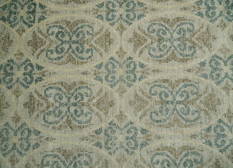 5x8 Hand Knotted Beige, Blue and Camel Modern Contemporary Bamboo Silk Area Rug