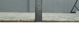 5x8 Hand Knotted Beige, Charcoal and Olive Modern Geometric Recycled Silk Area Rug
