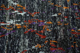 5x8 Hand Knotted Black and Rust Modern Abstract Recycled Silk Area Rug