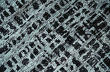 5x8 Hand Knotted Black and Silver Modern Abstract Recycled Silk Area Rug