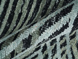 5x8 Hand Knotted Black, Ivory and Teal Modern Contemporary Recycled Silk Area Rug