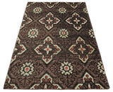 5x8 Hand Knotted Brown, Beige and Rust Antique Style Contemporary Bamboo Silk Area Rug
