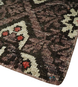 5x8 Hand Knotted Brown, Beige and Rust Antique Style Contemporary Bamboo Silk Area Rug