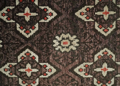 5x8 Hand Knotted Brown, Beige and Rust Antique Style Contemporary Bamboo Silk Area Rug