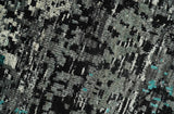 5x8 Hand Knotted Charcoal, Ivory and Blue Modern Abstract Recycled Silk Area Rug