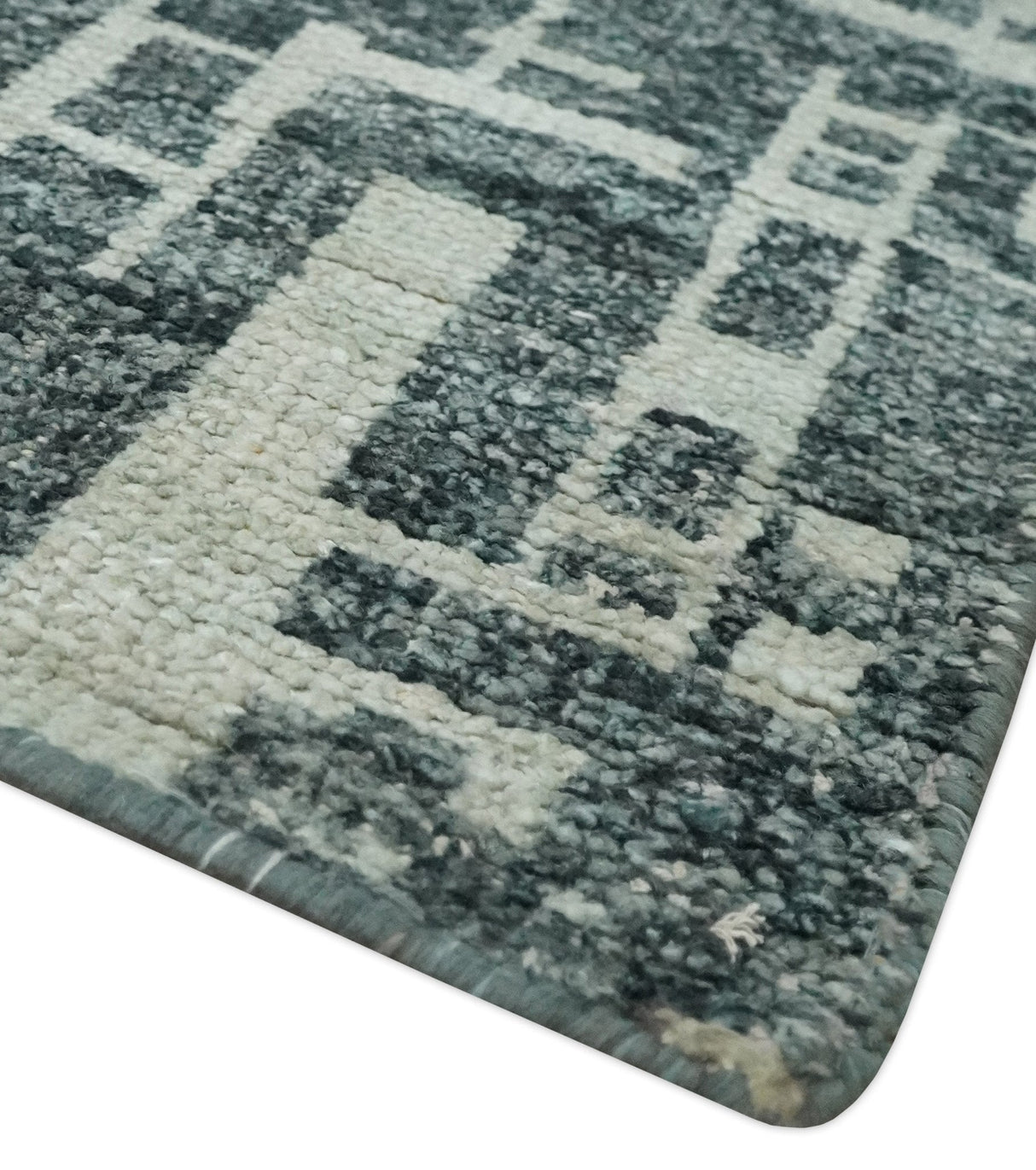 5x8 Hand Knotted Gray, Charcoal and Ivory Modern Abstract Contemporary Recycled art silk Area Rug-Area Rug-Parc Decor