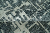 5x8 Hand Knotted Gray, Charcoal and Ivory Modern Abstract Contemporary Recycled art silk Area Rug-Area Rug-Parc Decor