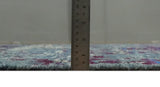 5x8 Hand Knotted Ivory, Blue and Purple Modern Abstract Recycled Silk Area Rug