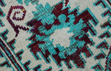 5x8 Hand Knotted Ivory, Blue and Red Antique Contemporary Bamboo Silk Area Rug