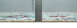 5x8 Hand Knotted Ivory, Blue and Red Antique Contemporary Bamboo Silk Area Rug