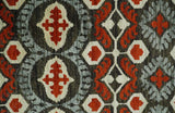 5x8 Hand Knotted Moss Green, Ivory and Rust Contemporary Recycled Silk Area Rug