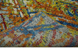 5x8 Hand Knotted Multicolor Modern Abstract Recycled Silk Area Rug