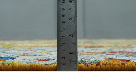 5x8 Hand Knotted Multicolor Modern Abstract Recycled Silk Area Rug