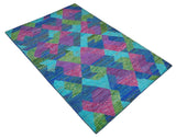 5x8 Hand Knotted Multicolor Modern Geometric Recycled Silk Area Rug