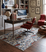 5x8 Hand Knotted Persian Style Ivory And Silver Recycled Silk Area Rug