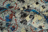 5x8 Hand Knotted Persian Style Ivory And Silver Recycled Silk Area Rug