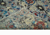 5x8 Hand Knotted Persian Style Ivory And Silver Recycled Silk Area Rug