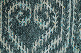 5x8 Hand Knotted Teal and Ivory Modern Contemporary Recycled Silk Area Rug