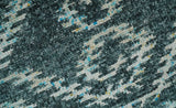 5x8 Hand Knotted Teal and Ivory Modern Contemporary Recycled Silk Area Rug