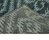 5x8 Hand Knotted Teal and Ivory Modern Contemporary Recycled Silk Area Rug