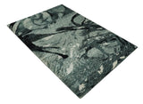 5x8 Hand Knotted Teal, Black and Ivory Antique Contemporary Bamboo Silk Area Rug