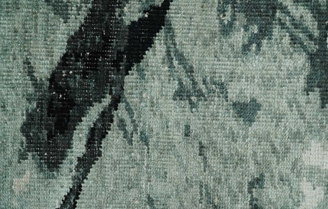 5x8 Hand Knotted Teal, Black and Ivory Antique Contemporary Bamboo Silk Area Rug
