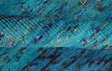 5x8 Hand Knotted Teal Blue and Violet Modern Contemporary Recycled Silk Area Rug