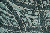 5x8 Hand Knotted Teal, Ivory and Blue Modern Style Recycled Silk Area Rug