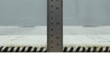 5x8 Ivory and Black Striped Wool Hand Woven Southwestern Gabbeh Rug