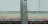 5x8 Modern Abstract Aqua, Olive and Brown Hand Knotted wool Area Rug