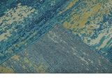 5x8 Modern Abstract Blue, Ivory and Olive Hand Knotted wool Area Rug
