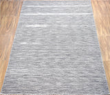 5x8 Modern Gray and Silver Area Rug | Handmade with Wool & Viscose | TRD1007058