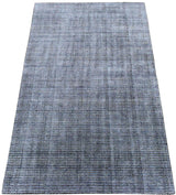 5x8 Silver and Black Modern Contemporary Hand Loom Viscose Area Rug